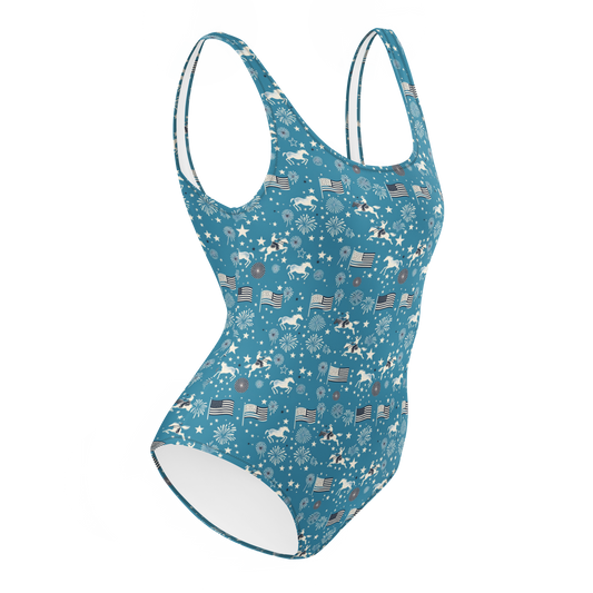 Independence Blues: Fourth of July Cowboy One-Piece Swimsuit