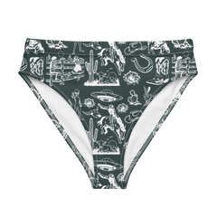 Wild Ride: Broncs, UFOs, and Cactus Skies High-Waisted Bikini Bottom