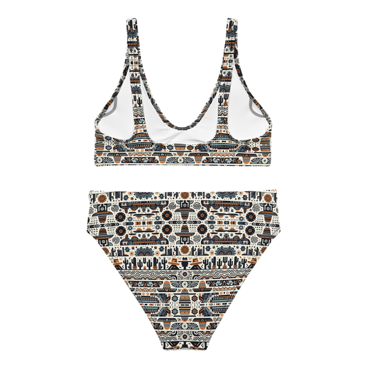 Desert Dusk: Earthy Tones Southwest High-Waisted Bikini