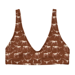Wild Steer: Fiery Longhorn High-Waisted Bikini Top