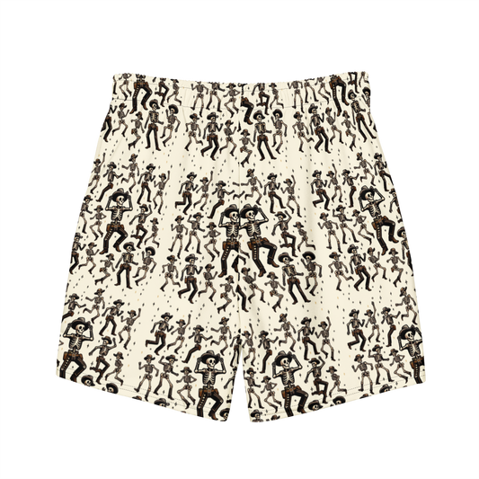 Ghostly Hoedown: Dancing Cowboy Skeleton Swim Trunks
