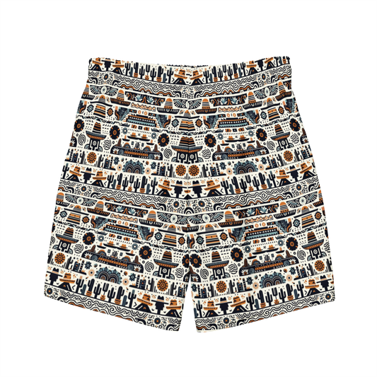 Desert Dusk: Earthy Tones Southwest Swim Trunks