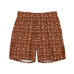 Wild Steer: Fiery Longhorn Swim Trunks