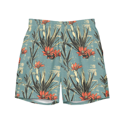 Cactus Aloha: Prickly Pear Blossom Swim Trunks