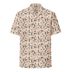 Cosmic Wrangler: Western Space Cowboy Button-Up Shirt