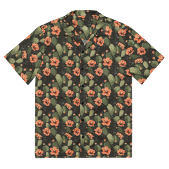 Nocturnal Nopal: Cactus Blooms Button-Up Shirt