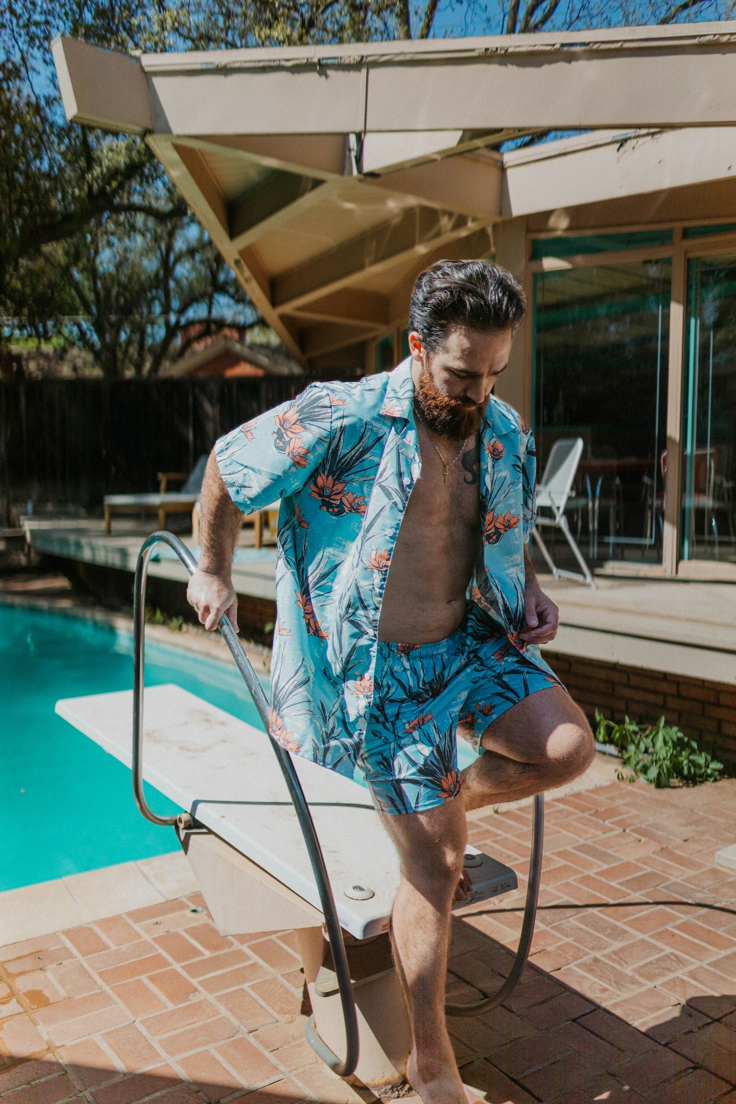 Cactus Aloha: Prickly Pear Blossom Swim Trunks