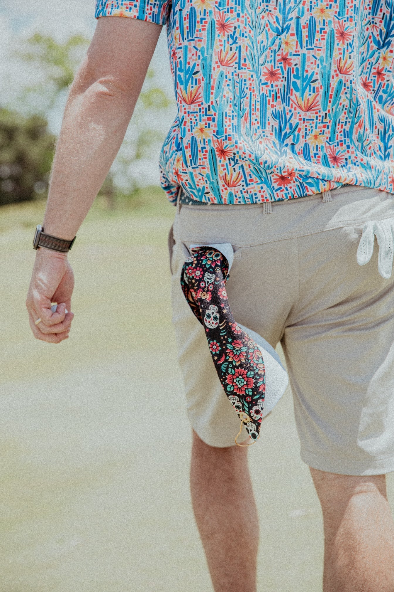 Night Calavera: Dark Skulls Golf Towel