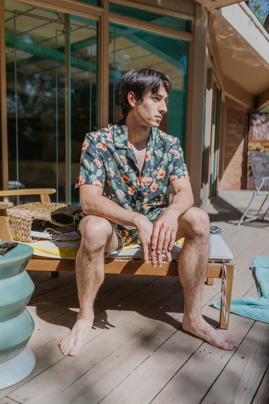 Nocturnal Nopal: Cactus Blooms Performance Hawaiian Shirt