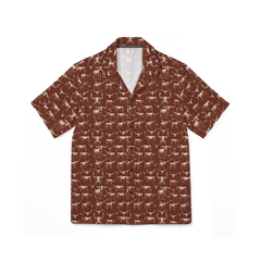 Wild Steer: Fiery Longhorn Performance Hawaiian Shirt