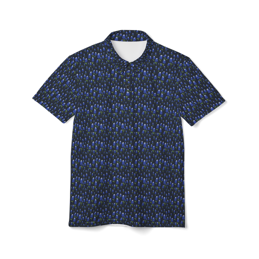 Wildflower Blues: Lone Star Bluebonnet Golf Polo
