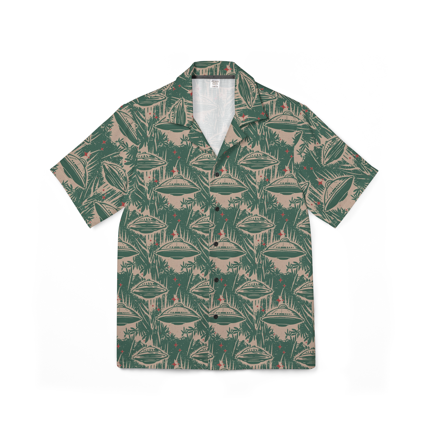 Abducted in an Oasis: Retro UFO Floral Encounter Performance Hawaiian Shirt