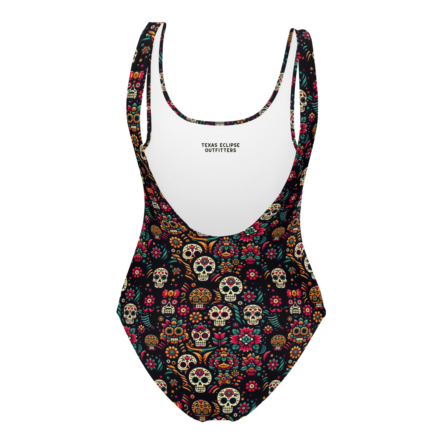 Night Calavera: Dark Skulls One-Piece Swimsuit