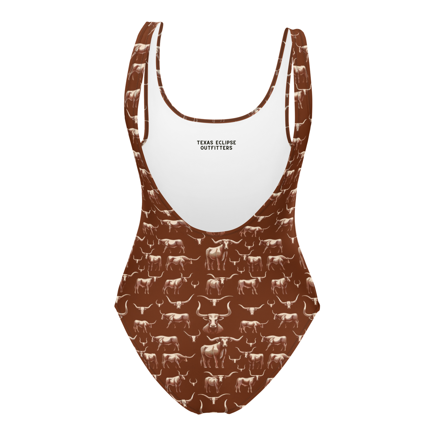 Wild Steer: Fiery Longhorn One-Piece Swimsuit