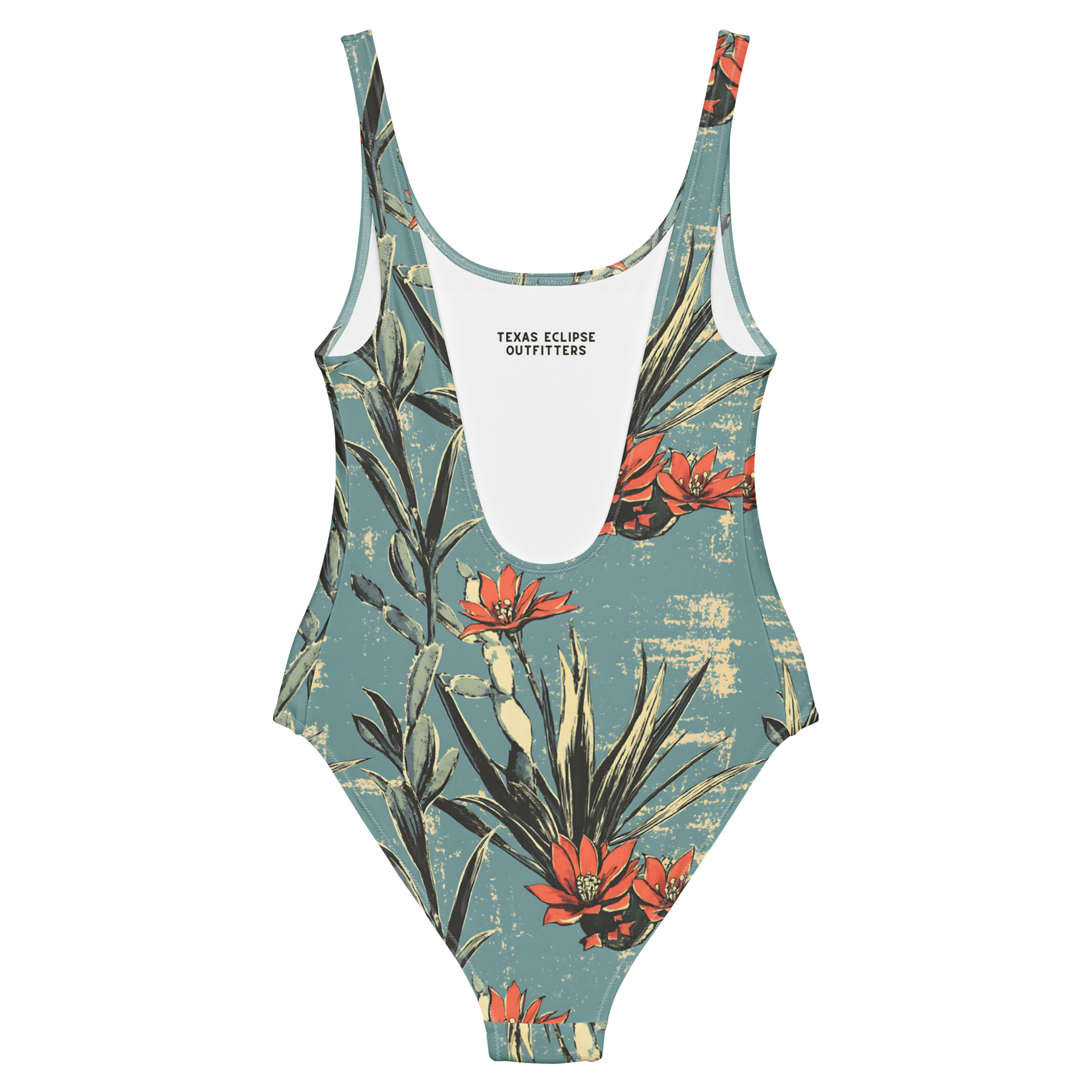 succulent swimsuit Cactus Aloha: Prickly Pear Blossom One-Piece Swimsuit 3XL