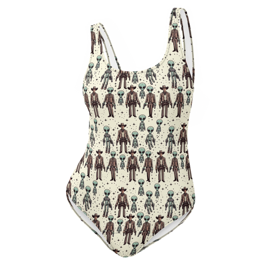 Cosmic Cowboys: Cowboys and Aliens One-Piece Swimsuit