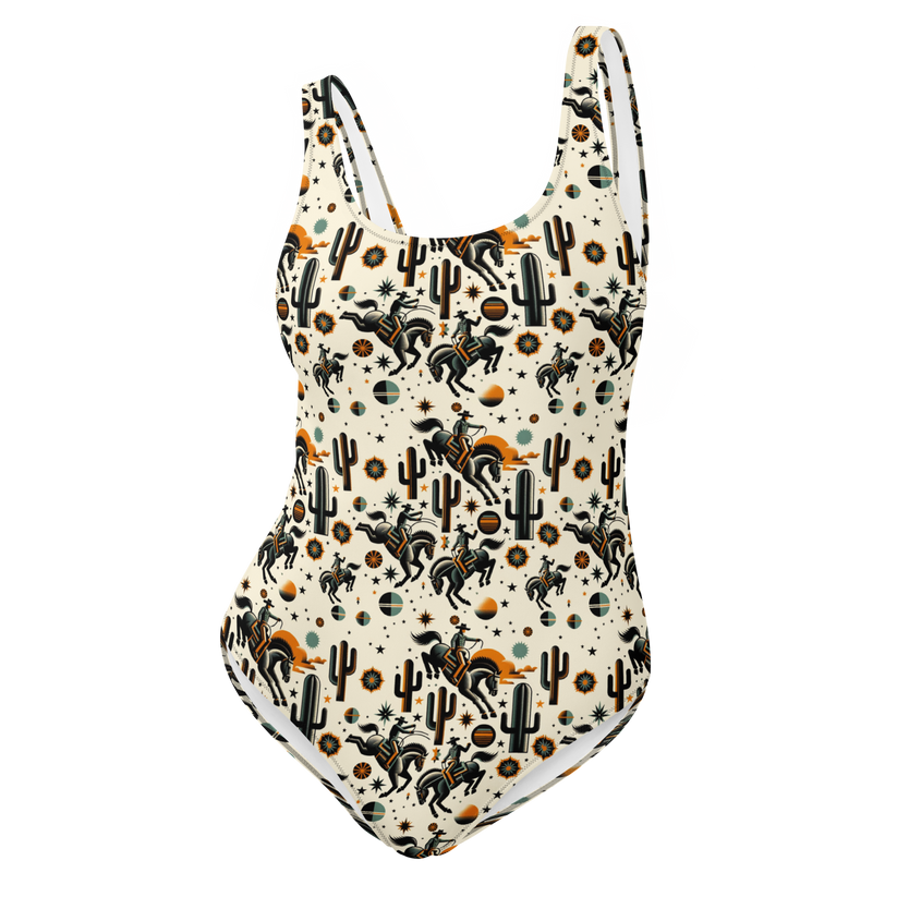 Cosmic Rodeo: Bucking Space Bronco Kids Swim Shirt main image 1