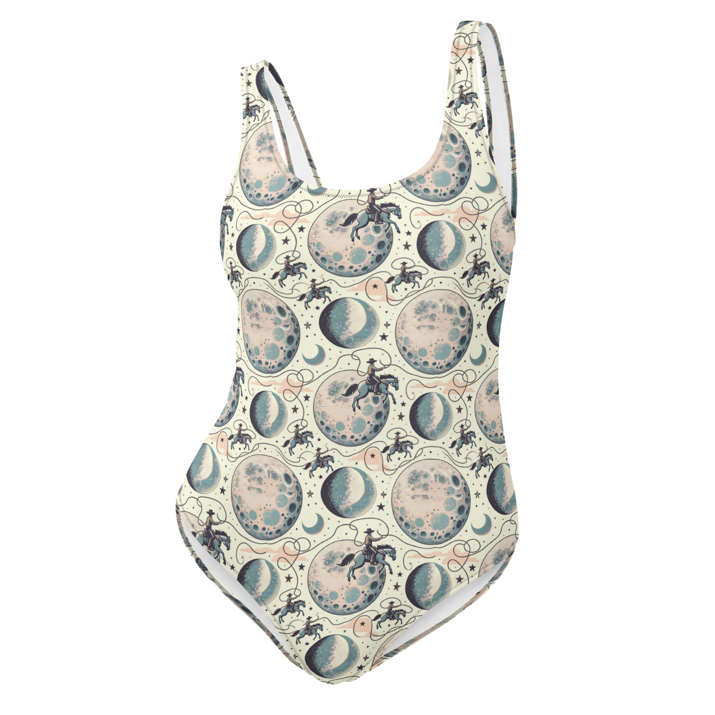 Lunar Lasso: Cosmic Cowboy One-Piece Swimsuit