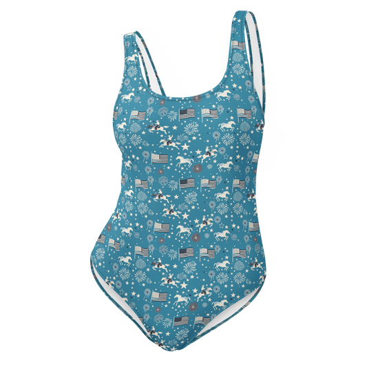 Independence Blues: Fourth of July Cowboy One-Piece Swimsuit