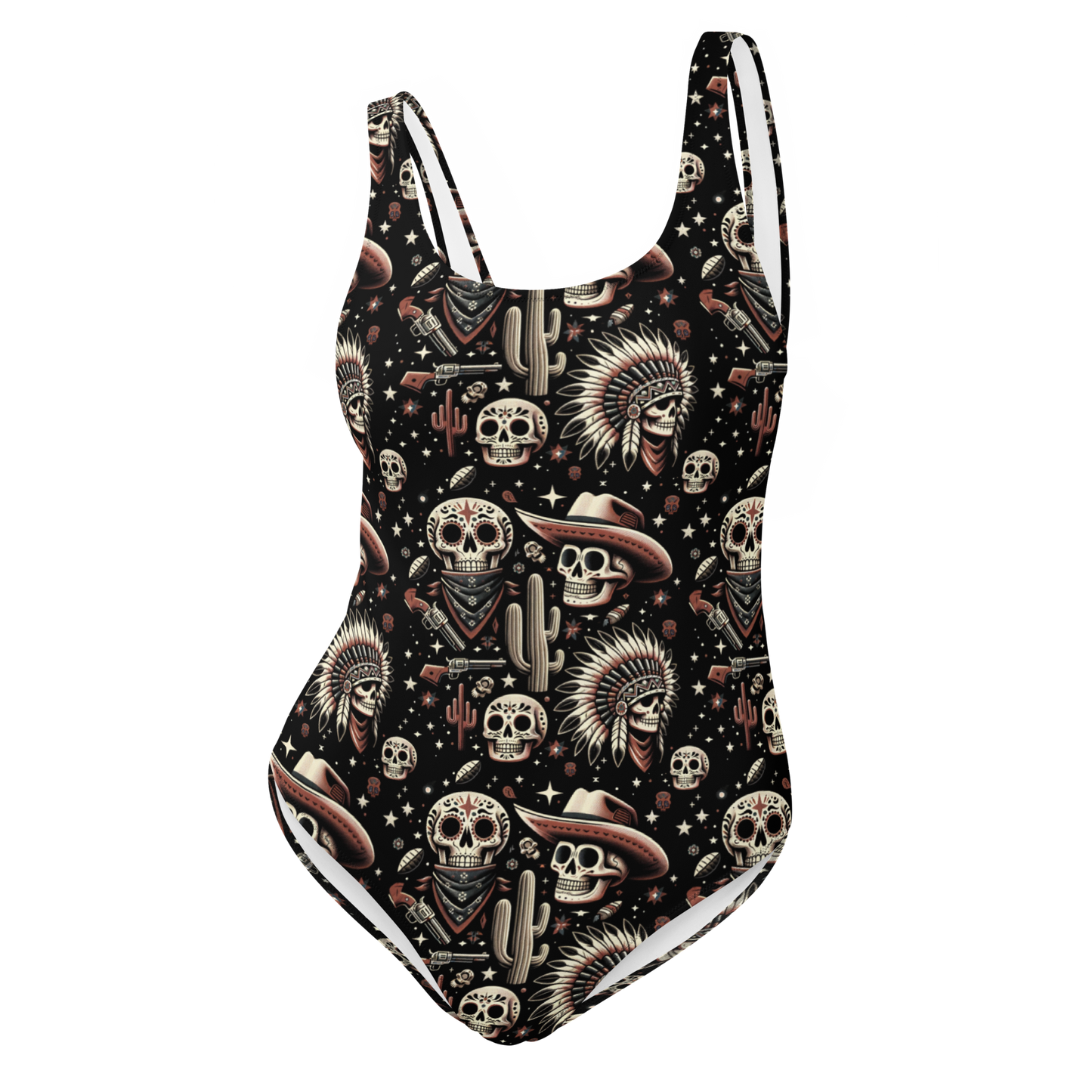 Renegade Revel: Outlaw Skull One-Piece Swimsuit