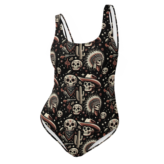 Renegade Revel: Outlaw Skull One-Piece Swimsuit