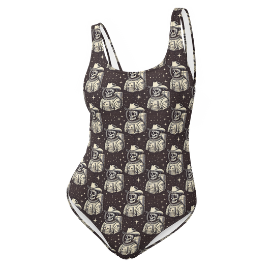 Space Renegade: Astronaut Calavera Outlaw One-Piece Swimsuit