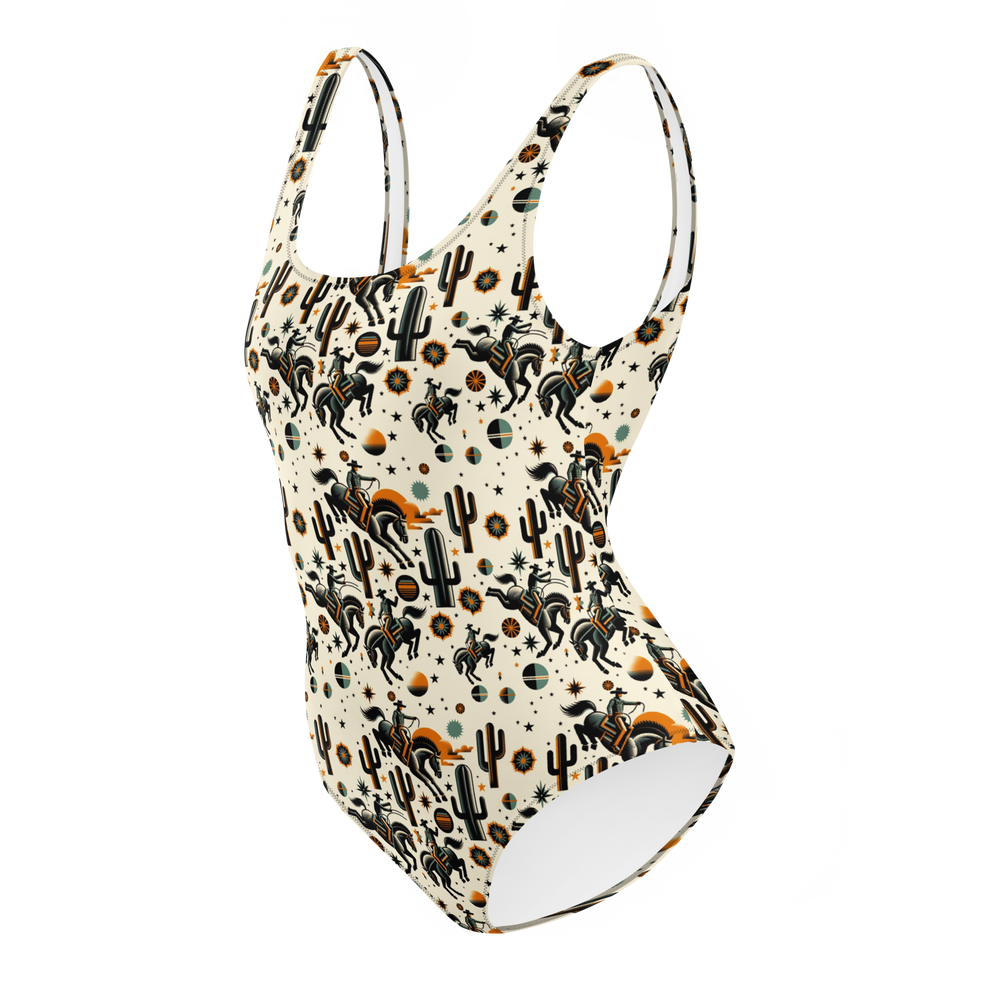Cosmic Rodeo: Bucking Space Bronco Kids Swim Shirt main image 0