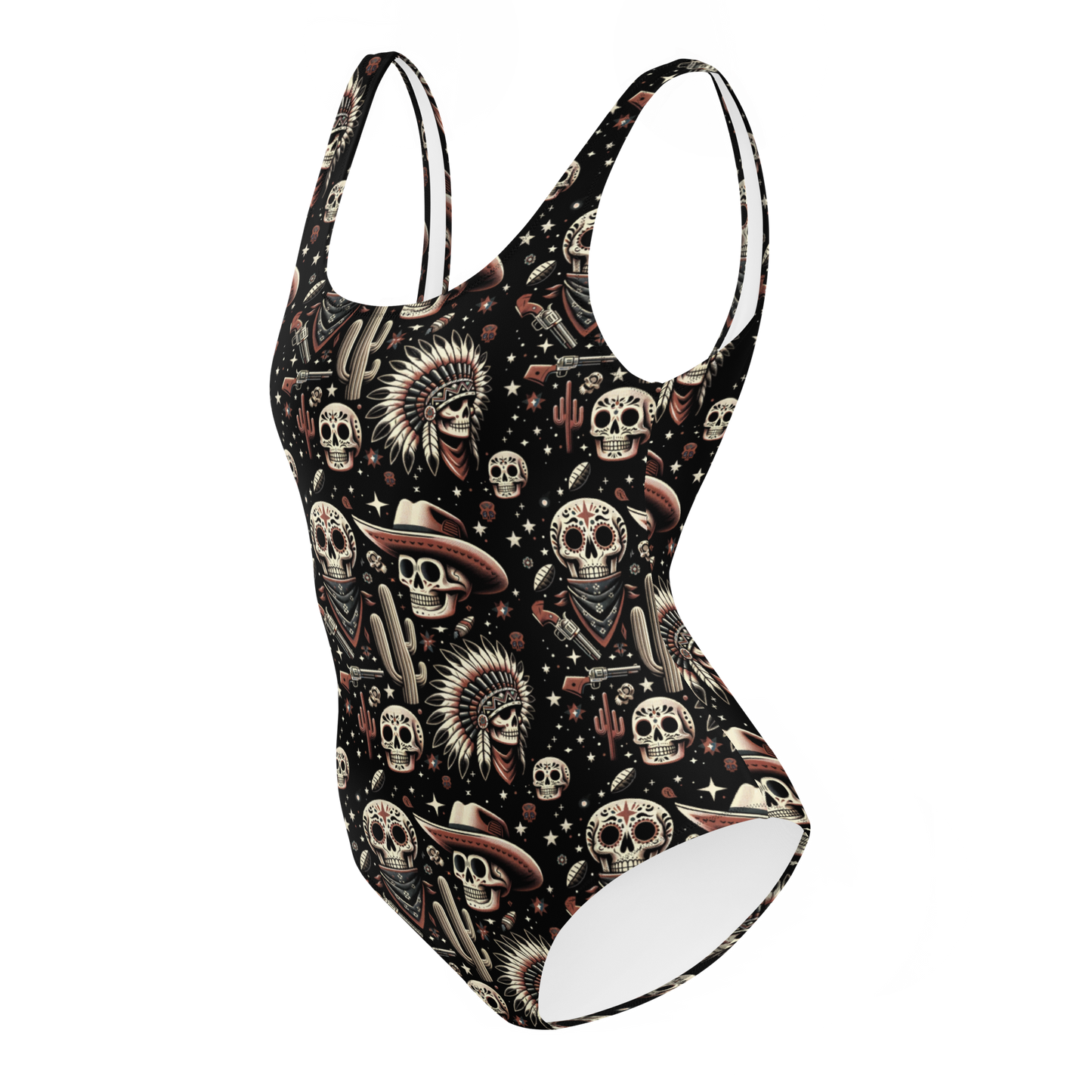 Renegade Revel: Outlaw Skull One-Piece Swimsuit