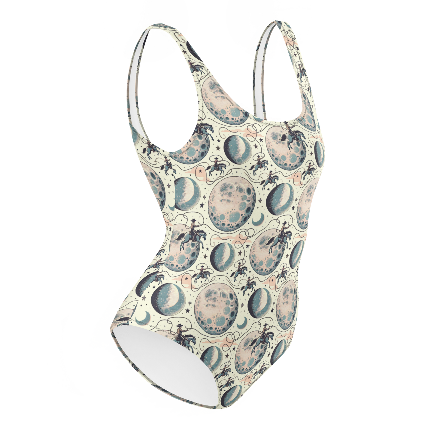 Lunar Lasso: Cosmic Cowboy One-Piece Swimsuit