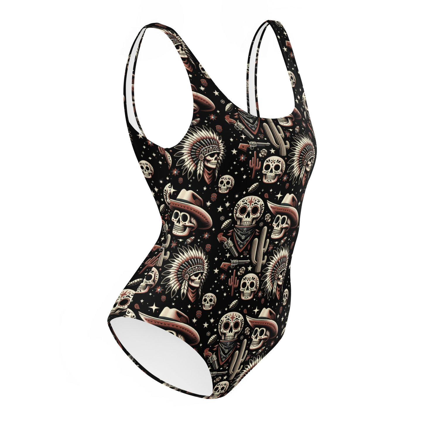 Renegade Revel: Outlaw Skull One-Piece Swimsuit