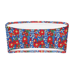 Wildflower Mirage: Rustic Floral Bandeau Bikini Top