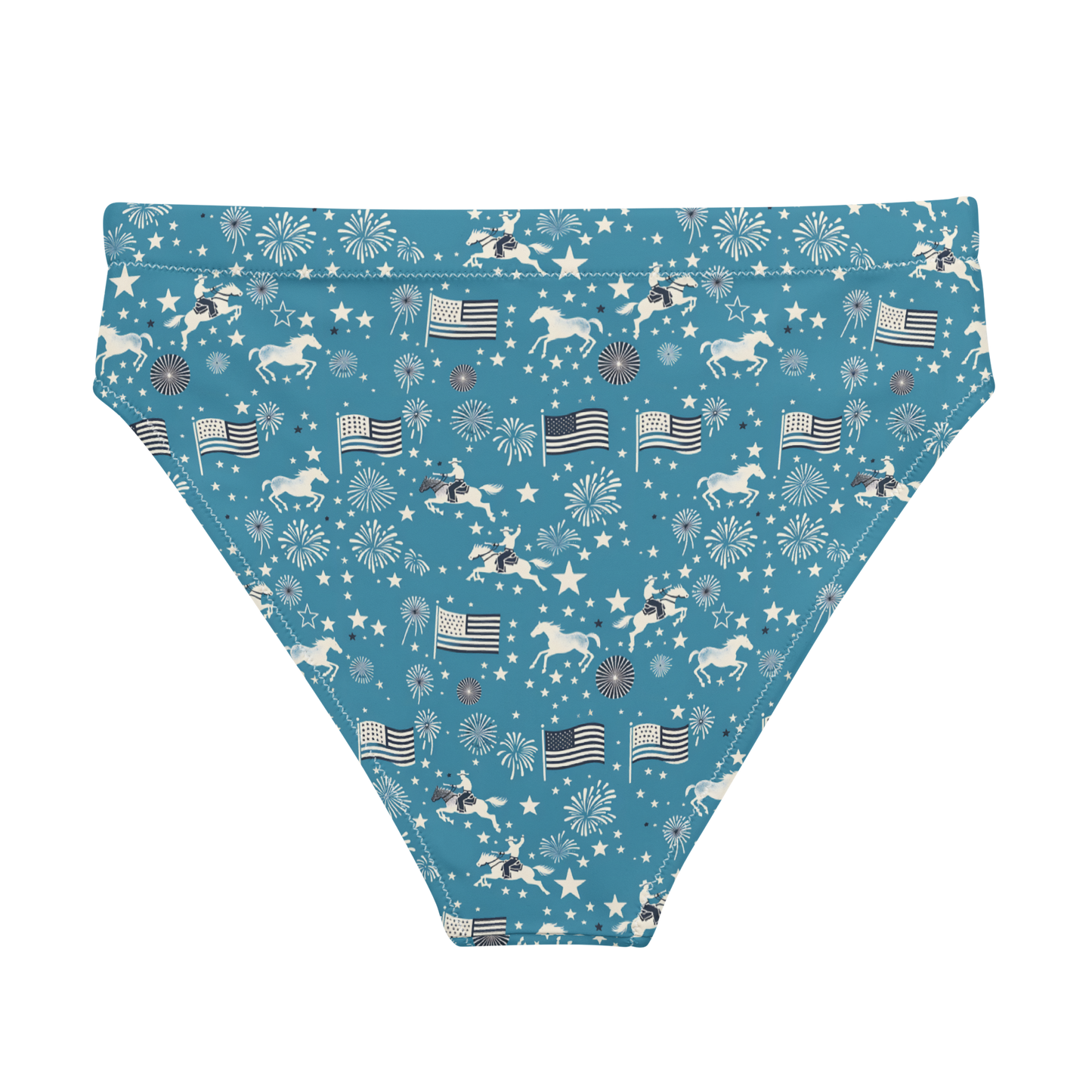 Independence Blues: Fourth of July Cowboy High-Waisted Bikini Bottom