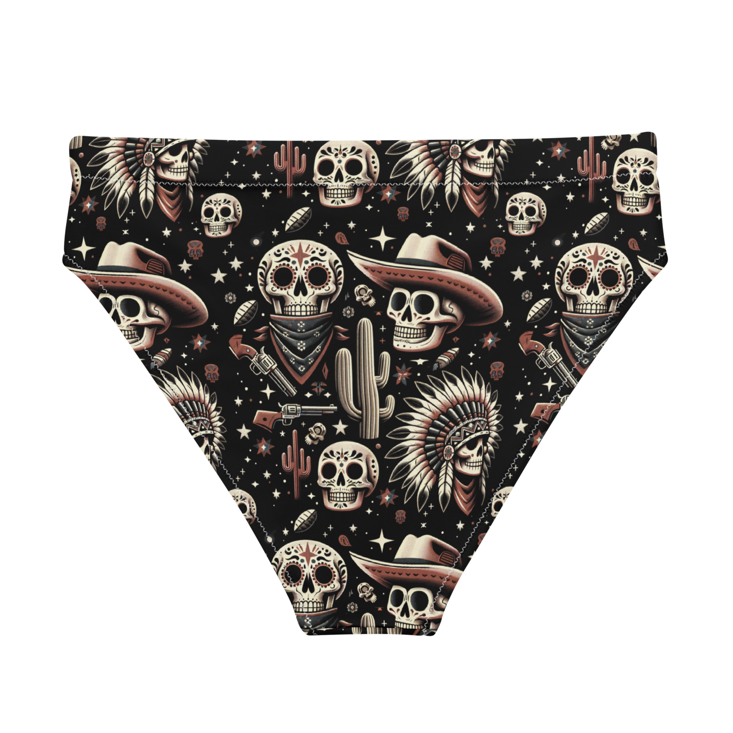 Renegade Revel: Outlaw Skull High-Waisted Bikini Bottom