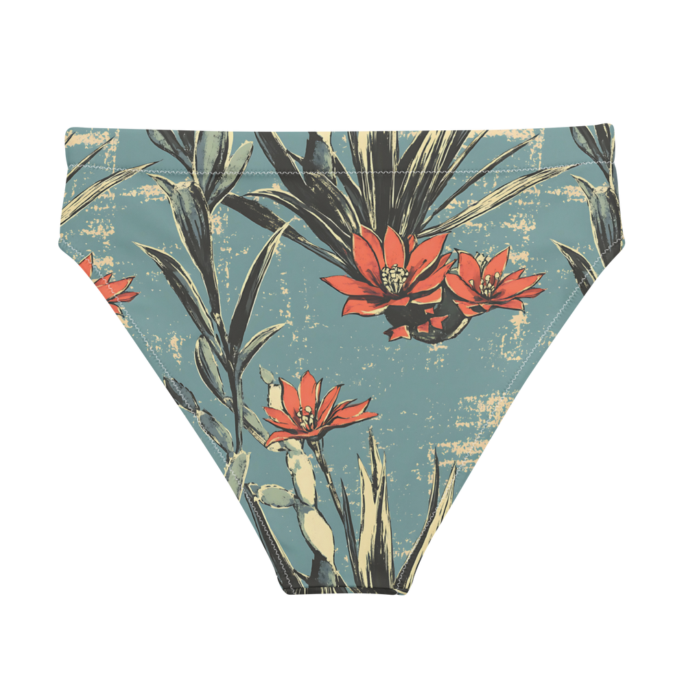 Cactus Aloha: Prickly Pear Blossom High-Waisted Bikini Bottom