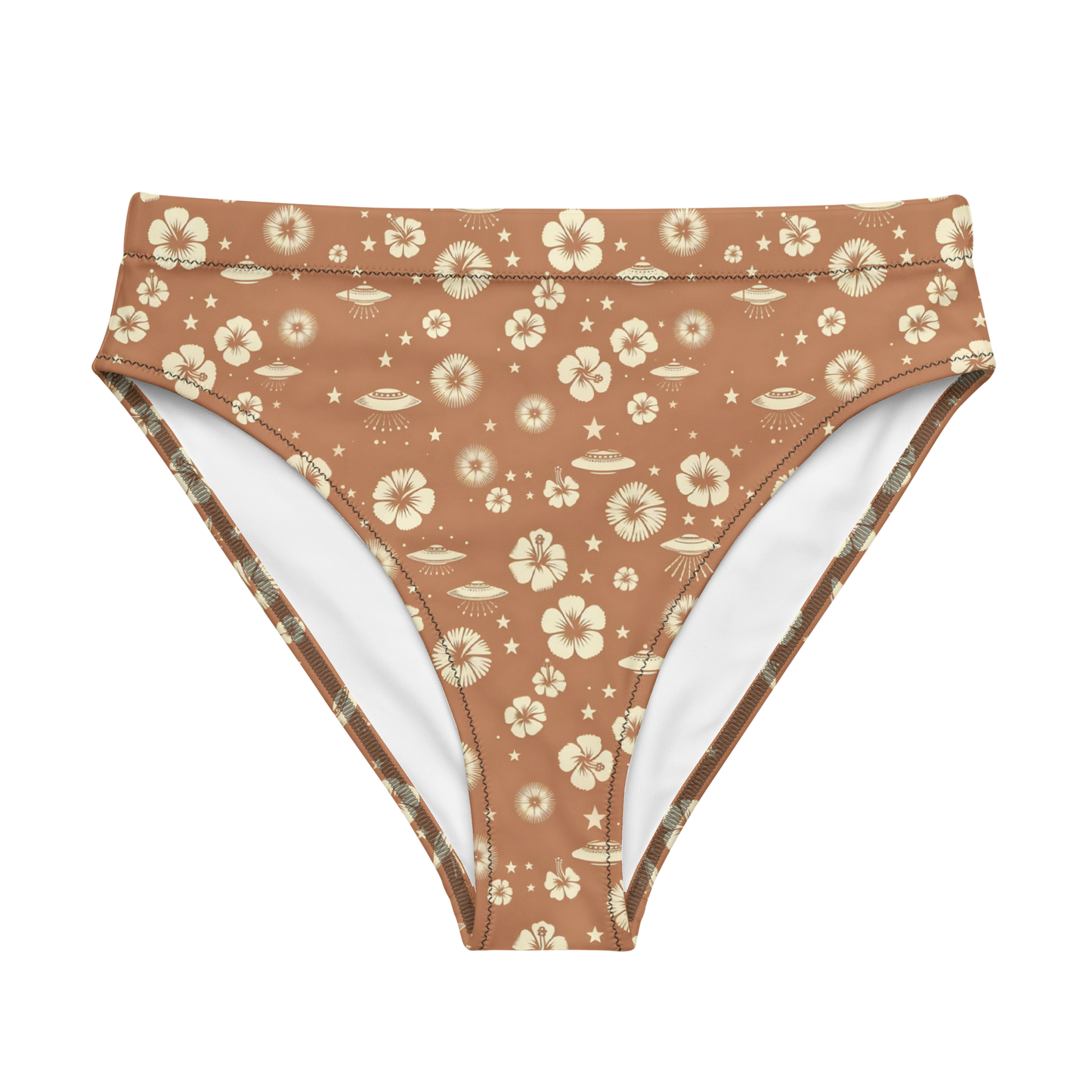 Beyond the Hibiscus: Unidentified Flying Florals High-Waisted Bikini Bottom