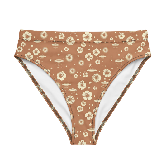 Beyond the Hibiscus: Unidentified Flying Florals High-Waisted Bikini Bottom