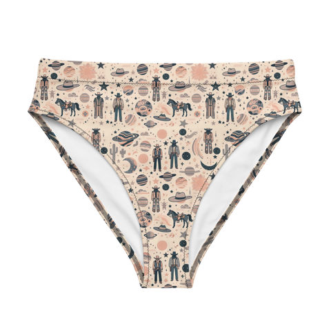 Cosmic Wrangler: Western Space Cowboy High-Waisted Bikini Bottom