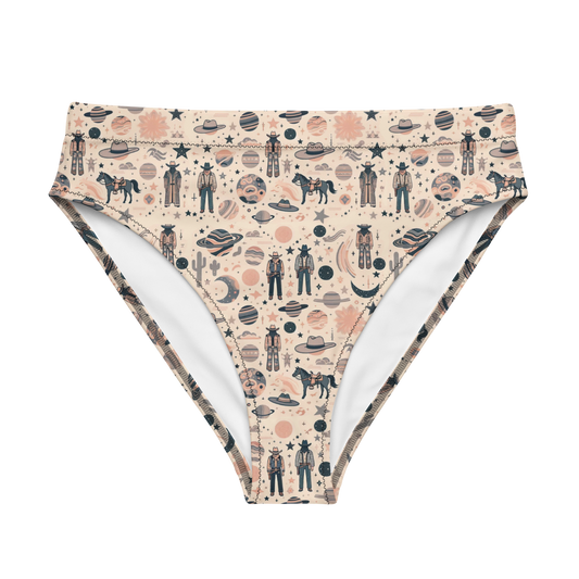 Cosmic Wrangler: Western Space Cowboy High-Waisted Bikini Bottom