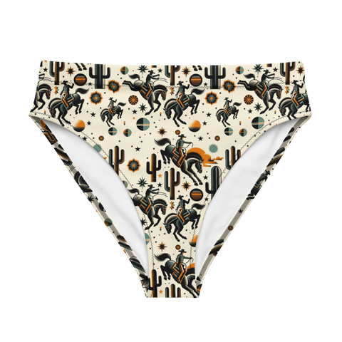 Cosmic Rodeo: Bucking Space Bronco High-Waisted Bikini Bottom