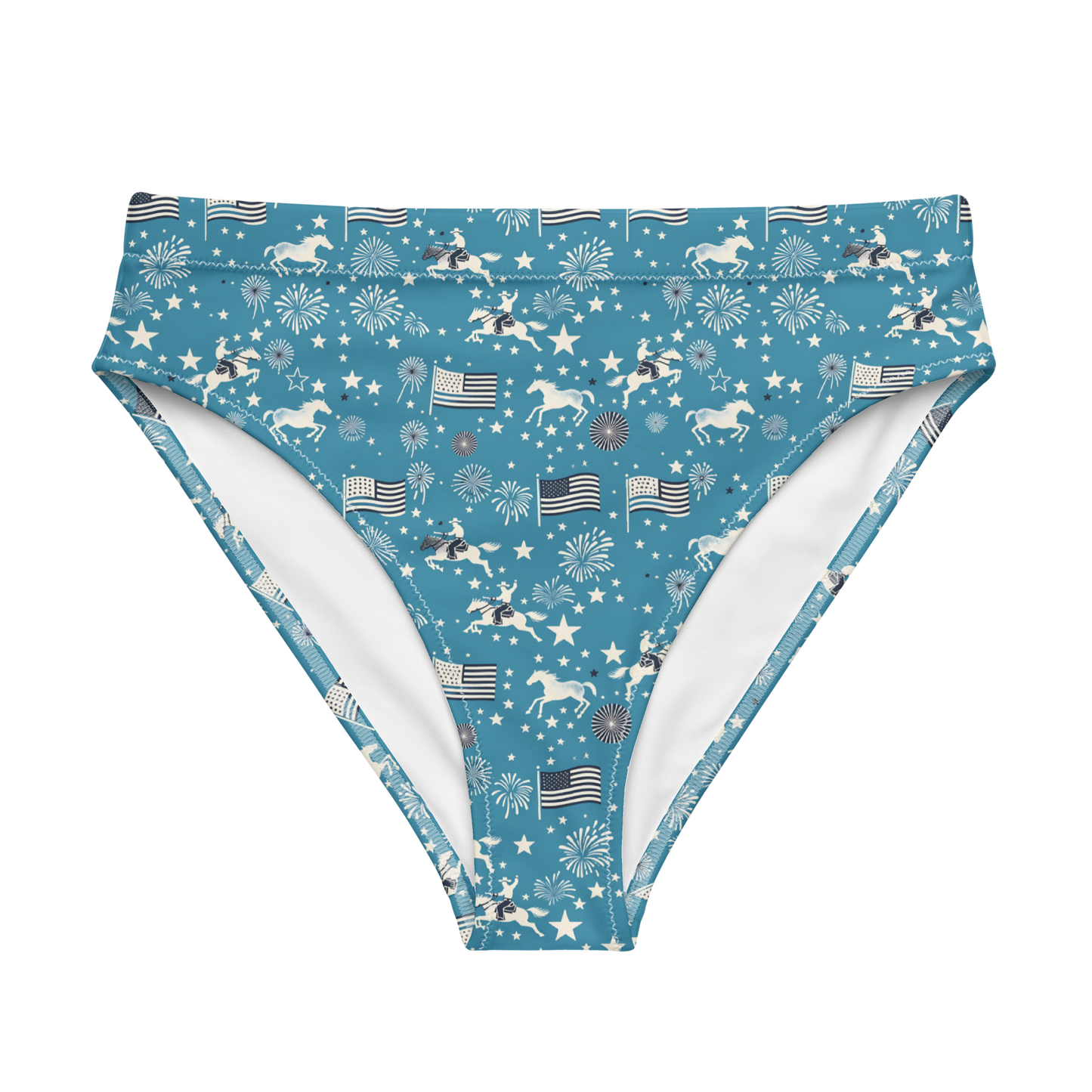 Independence Blues: Fourth of July Cowboy High-Waisted Bikini Bottom