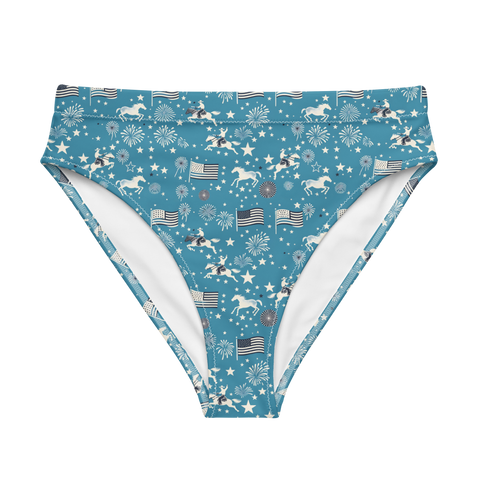 Independence Blues: Fourth of July Cowboy High-Waisted Bikini Bottom