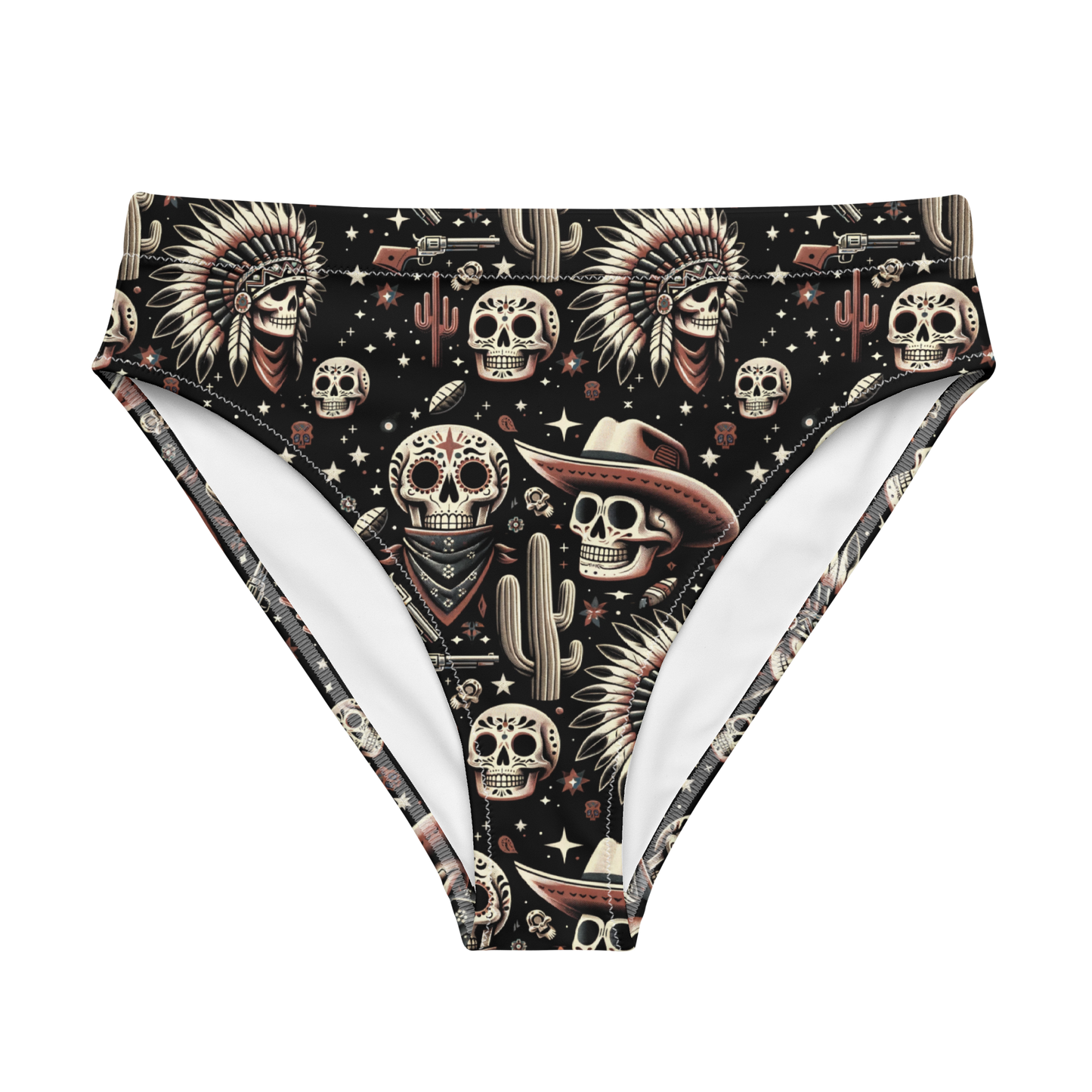 Renegade Revel: Outlaw Skull High-Waisted Bikini Bottom