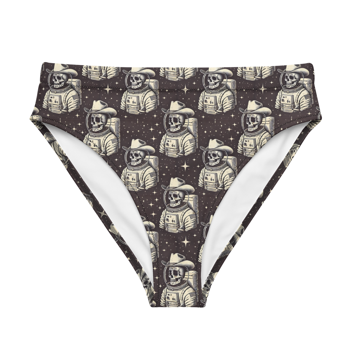 Space Renegade: Astronaut Calavera Outlaw High-Waisted Bikini Bottom