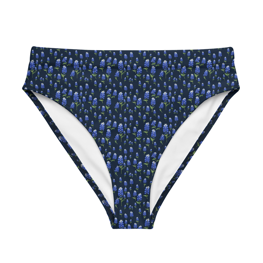 Wildflower Blues: Lone Star Bluebonnet High-waisted Bikini Bottom