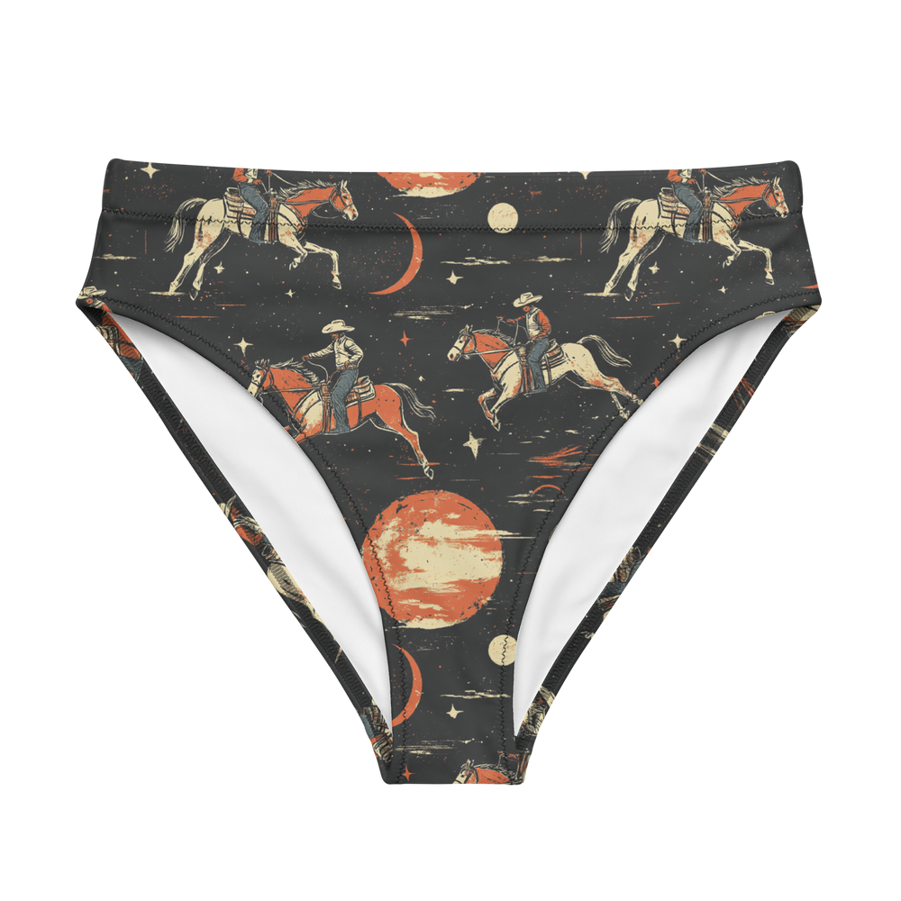 Solar Spur: Cosmic Range Rider High-Waisted Bikini Bottom