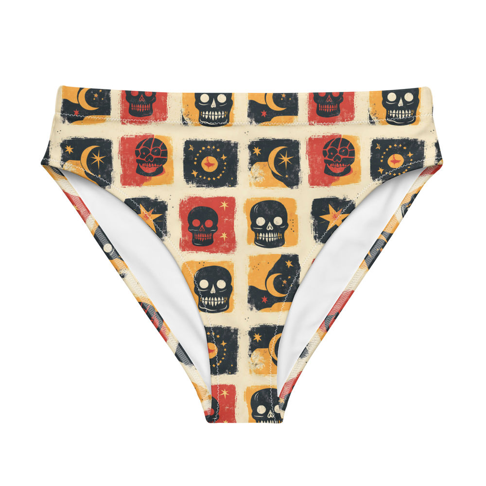 Grim Canyon: Skull Panel High-Waisted Bikini Bottom