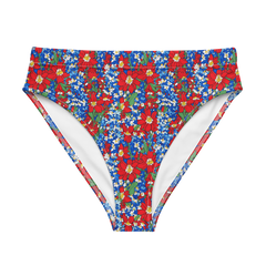Wildflower Mirage: Rustic Floral High-Waisted Bikini Bottom