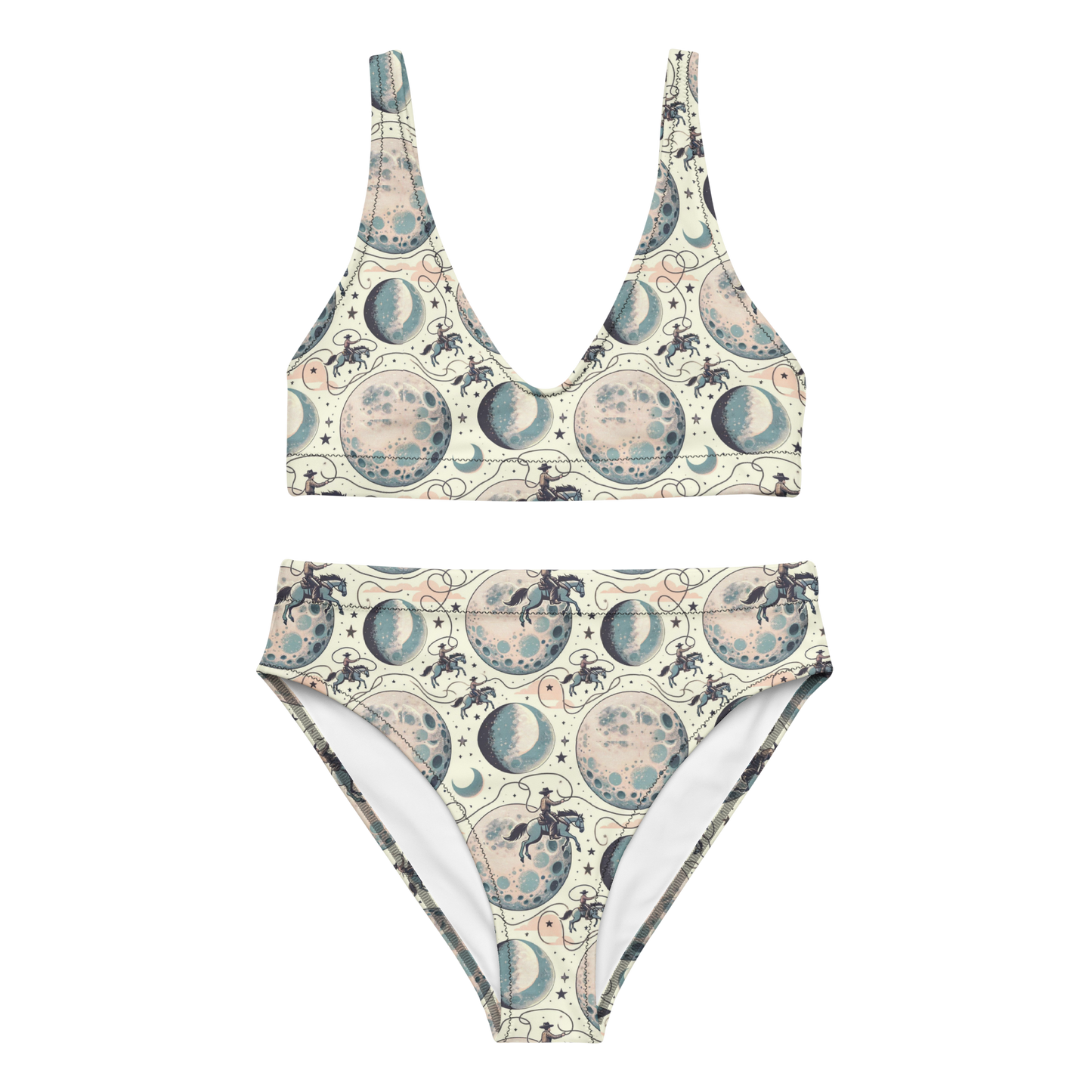 Lunar Lasso: Cosmic Cowboy High-Waisted Bikini