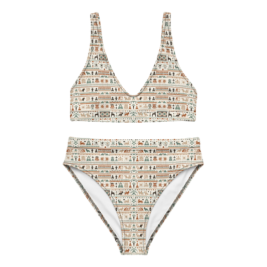 Zuni Spirit: Patterned High-Waisted Bikini