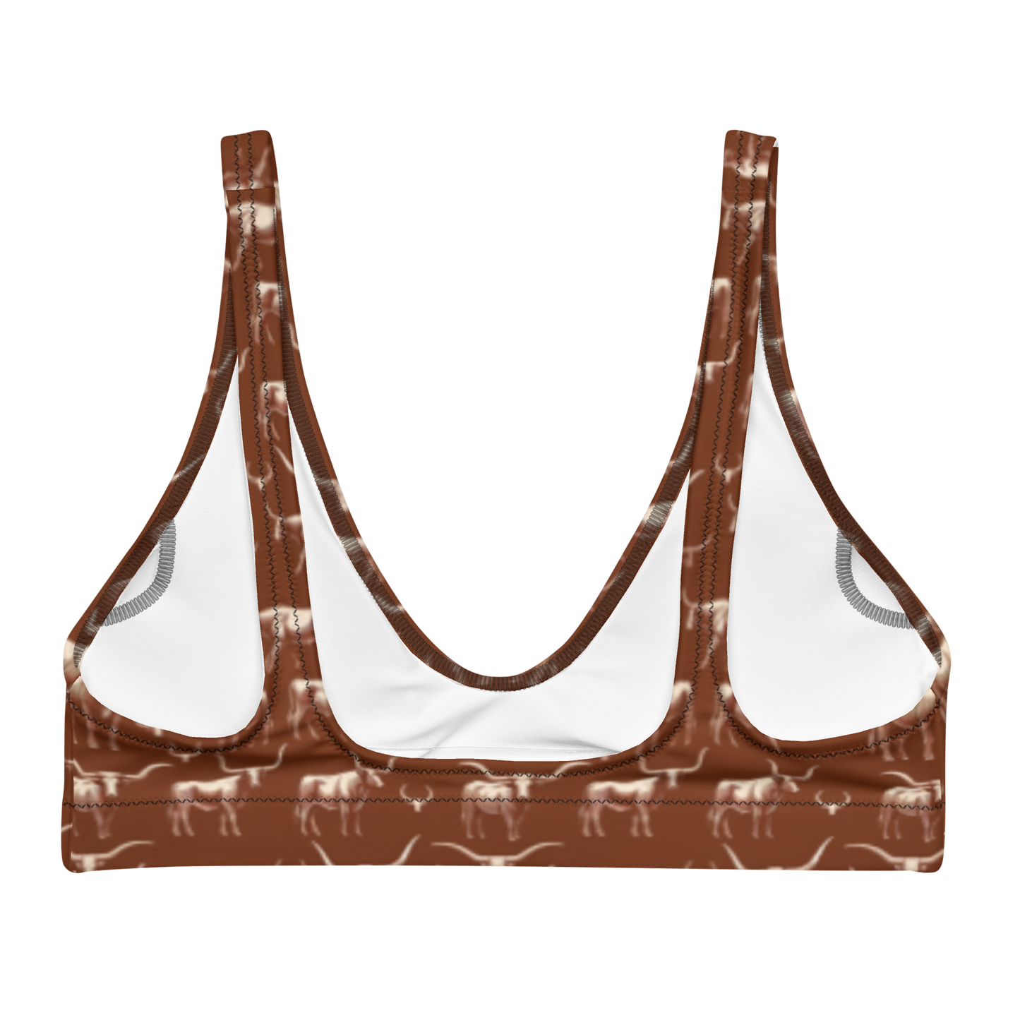 Wild Steer: Fiery Longhorn High-Waisted Bikini Top